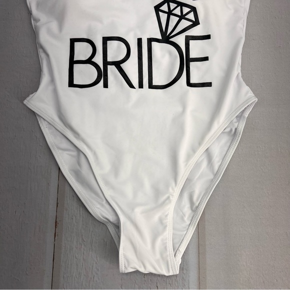 NWOT Bride Letter Print Diamond Pattern One Piece Swimsuit Bathing Suits Size S - Picture 8 of 17